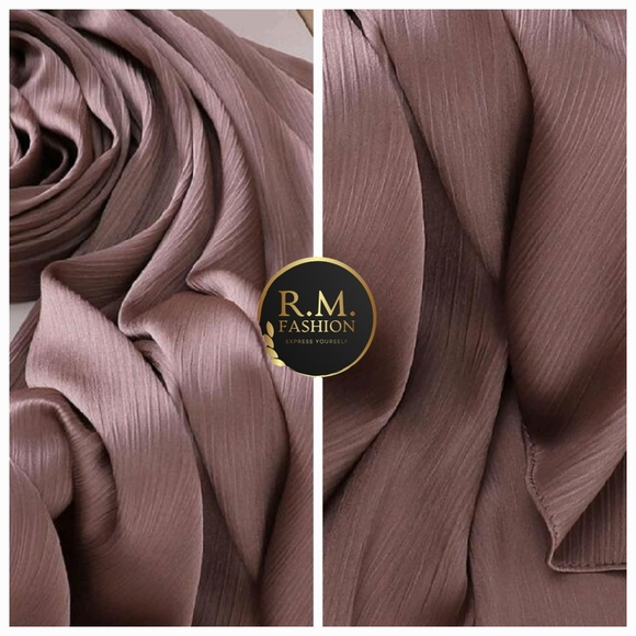 Crinkle Satin Silk Hijab Scarf / Shawl - Picture 4 of 5